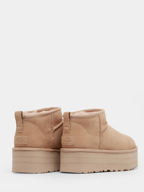 Boots Classic Ultra Mini Platform En Cuir Ugg Beige women 1135092 vue secondaire 4