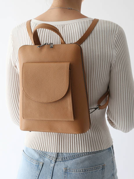 Sac à Dos Et épaule Milano Marron caviar CA240615 vue secondaire 1