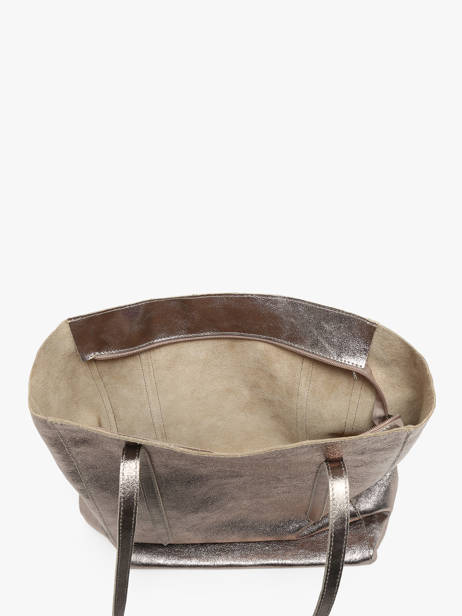 Sac Porté épaule A4 Nine Cuir Milano Argent nine NI24111 vue secondaire 3