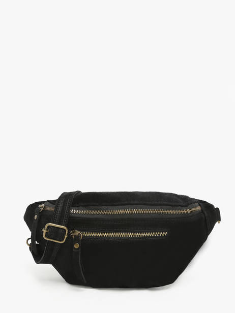 Sac Banane Cuir Milano Noir velvet VE24119