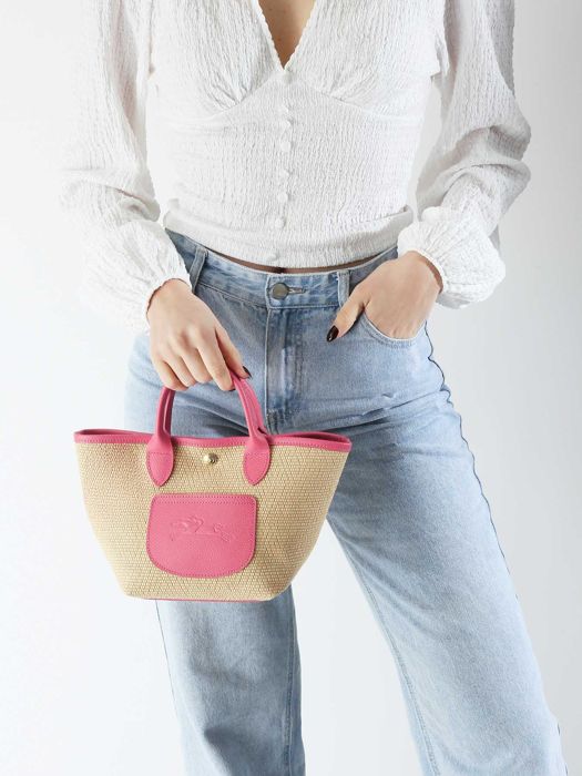 Longchamp New le panier pliage Sacs porté travers Rose
