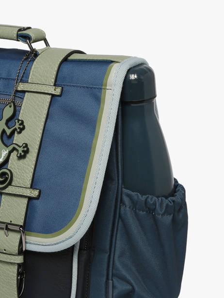 Cartable Enfant 3 Compartiments Cameleon Bleu vintage urban CA41 vue secondaire 5