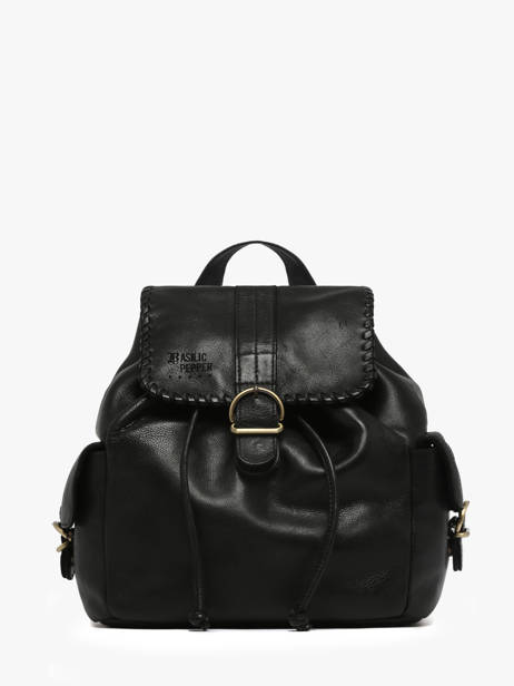 Sac à Dos Cuir Basilic pepper Noir utility BUTI10