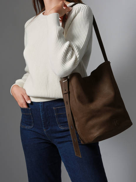 Sac Bandoulière Sac à Dos M Cavalier Nubuck Cuir Etrier Marron cavalier nubuck ECAN126M vue secondaire 1