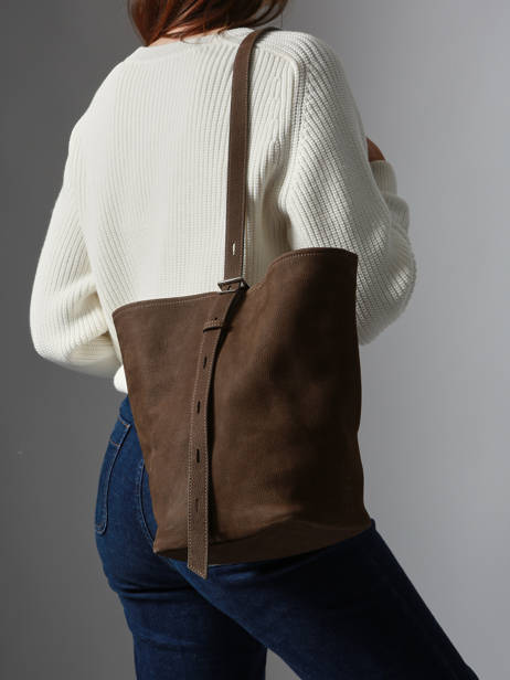 Sac Bandoulière Sac à Dos M Cavalier Nubuck Cuir Etrier Marron cavalier nubuck ECAN126M vue secondaire 2