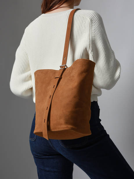 Sac Porté épaule Sac à Dos M Cavalier Nubuck Cuir Etrier Beige cavalier nubuck ECAN126M vue secondaire 2