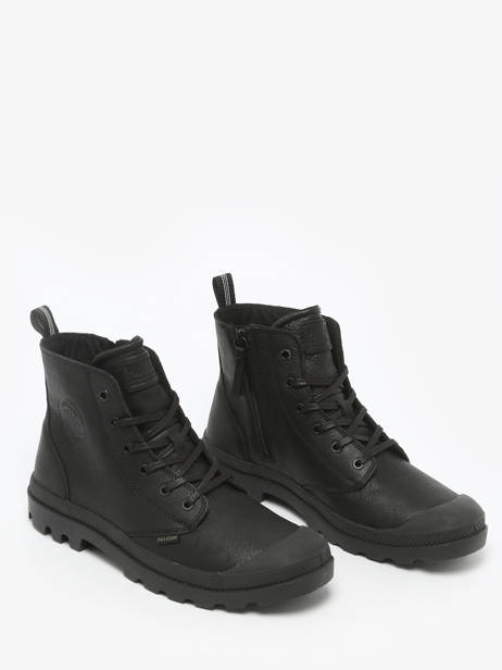 Bottines Pampa Zip En Cuir Palladium Noir men 76888008 vue secondaire 2
