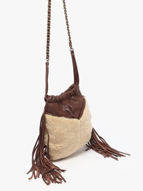 Sac Bandoulière Vintage Cuir Mila louise Marron vintage 3812TC vue secondaire 1