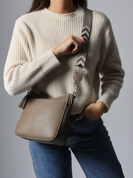 Sac Bandoulière Grained Flora & co Beige grained F8575 vue secondaire 1
