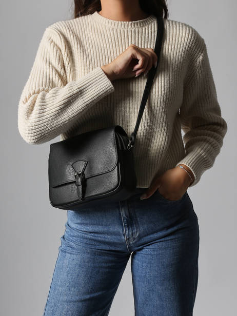 Sac Bandoulière Grained Miniprix Noir grained F3601 vue secondaire 1