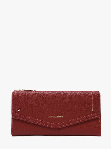 Portefeuille Saffiano David jones Rouge saffiano P164