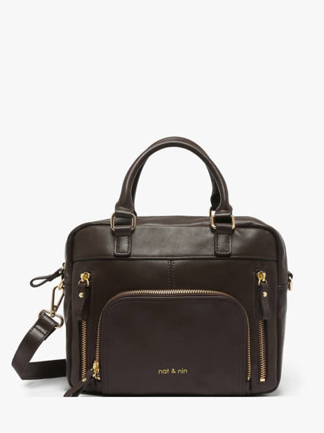 Sac Bandoulière Baby Macy Cuir Nat et nin Marron vintage BABYMACY