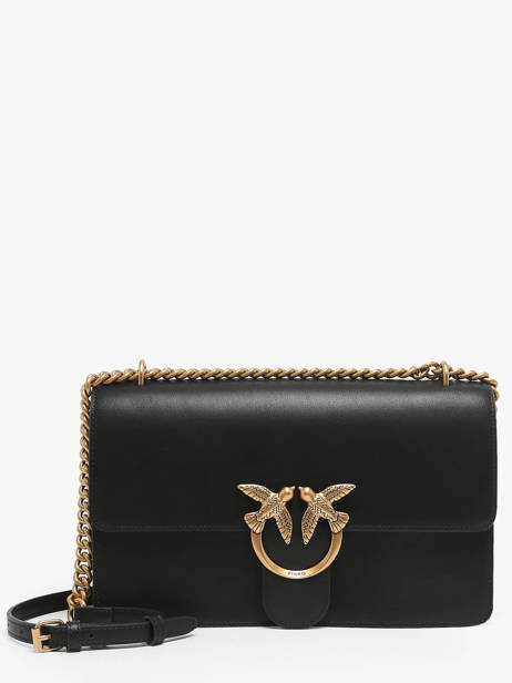 Sac Bandoulière Love Bag Icon Cuir Pinko Noir love bag icon A0F1