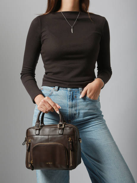 Sac Bandoulière Baby Macy Cuir Nat et nin Marron vintage BABYMACY vue secondaire 1