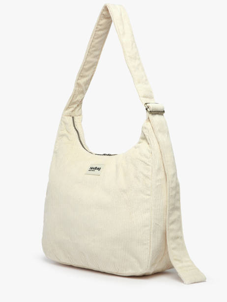Sac Porté épaule Velours Velours Côtelé Hindbag Beige velours V vue secondaire 2