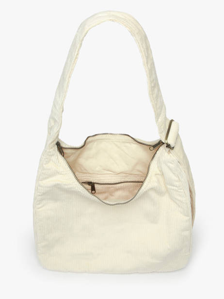 Sac Porté épaule Velours Velours Côtelé Hindbag Beige velours V vue secondaire 3