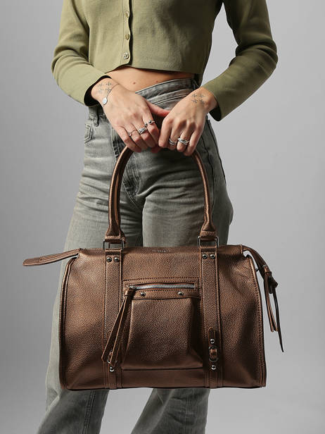 Sac Porté épaule A4 Grained Miniprix Marron grained F8533 vue secondaire 1