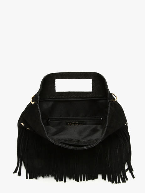 Sac Bandoulière Velvet Cuir Milano Noir velvet VE25091 vue secondaire 3