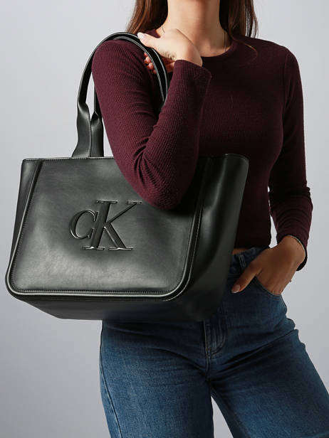 Sac Porté épaule Bold Monogram Calvin klein jeans Noir bold monogram 4F3218G vue secondaire 1