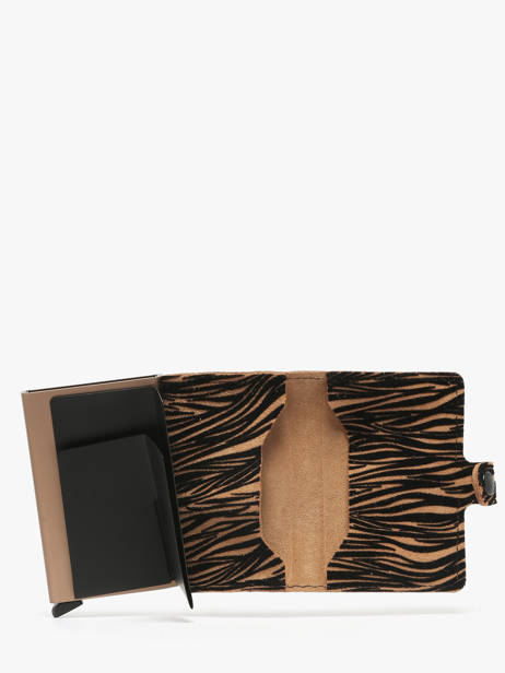 Porte-cartes Mini Zébra Cuir Secrid Beige animal MZE vue secondaire 1