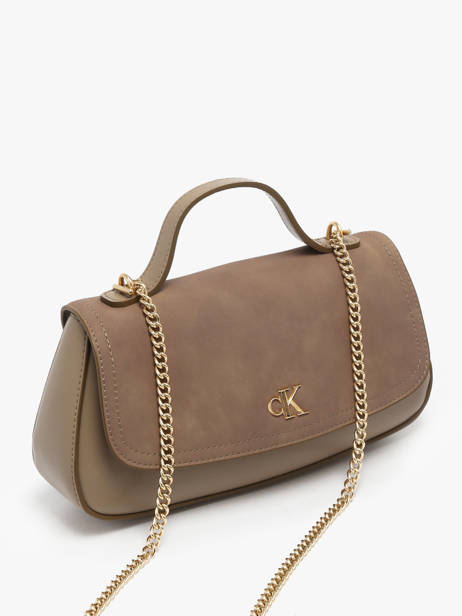 Sac Bandoulière Sueded Hardware Polyester Calvin klein jeans Marron sueded hardware 4F3408G vue secondaire 1