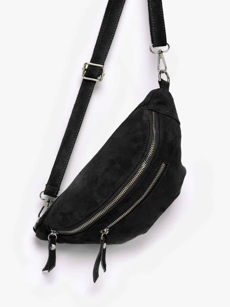 Sac Banane Milano Noir velvet VE24119O vue secondaire 1