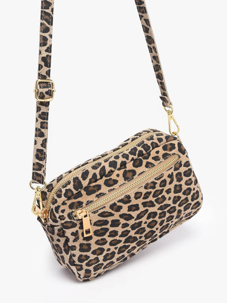 Sac Bandoulière Velvet Leopardo Cuir Milano Beige velvet leopardo VL25115 vue secondaire 1
