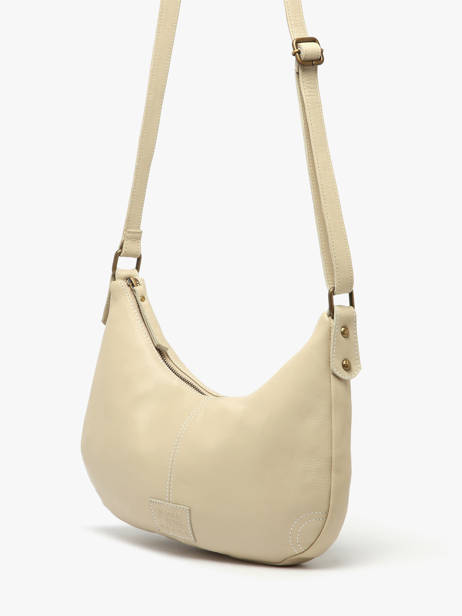 Sac Bandoulière Seam Cuir Basilic pepper Beige seam BSEA03 vue secondaire 1