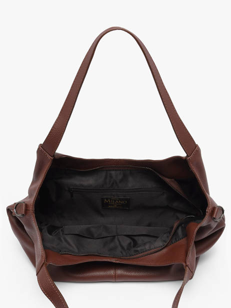 Sac Porté épaule Caviar Cuir Milano Marron caviar CA25061 vue secondaire 2