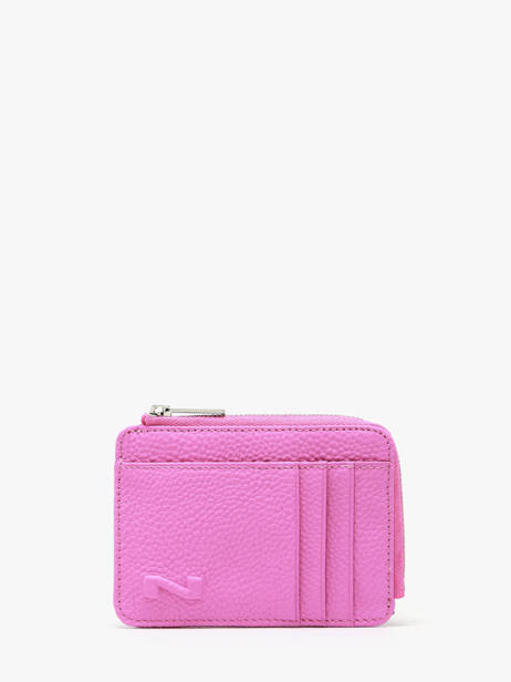 Porte-monnaie Avec Porte-cartes Cuir Nathan baume Rose original n 217N