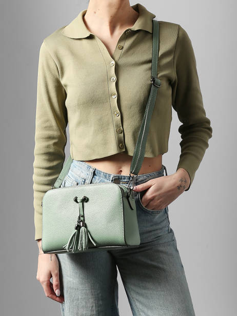 Sac Bandouliere Caviar Cuir Milano Vert caviar CA21101 vue secondaire 2