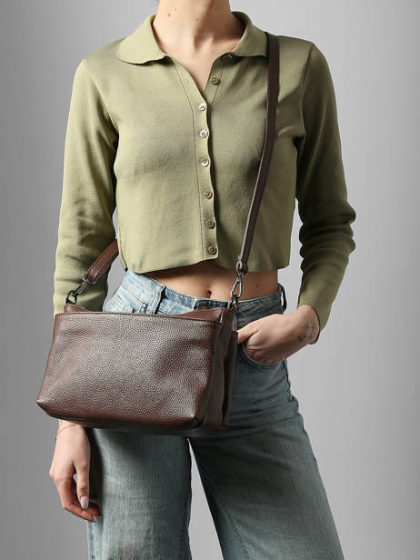 Sac Bandoulière Caviar Cuir Milano Marron caviar CA25066 vue secondaire 1