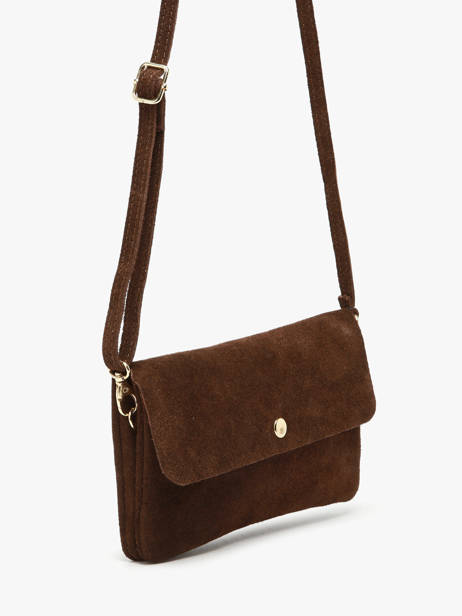Sac Bandoulière Velvet Cuir Milano Marron velvet VE23067O vue secondaire 2