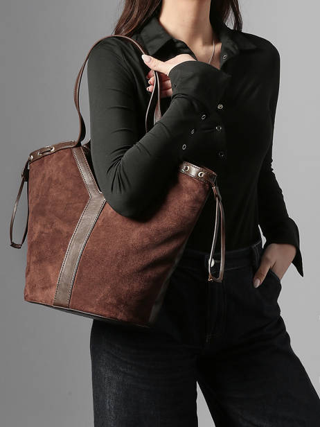 Sac Porté épaule Velvet Miniprix Marron velvet M9459 vue secondaire 1