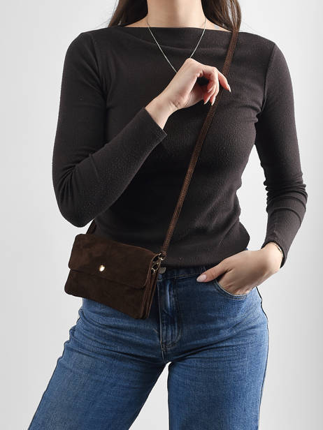 Sac Bandoulière Velvet Cuir Milano Marron velvet VE23067O vue secondaire 1