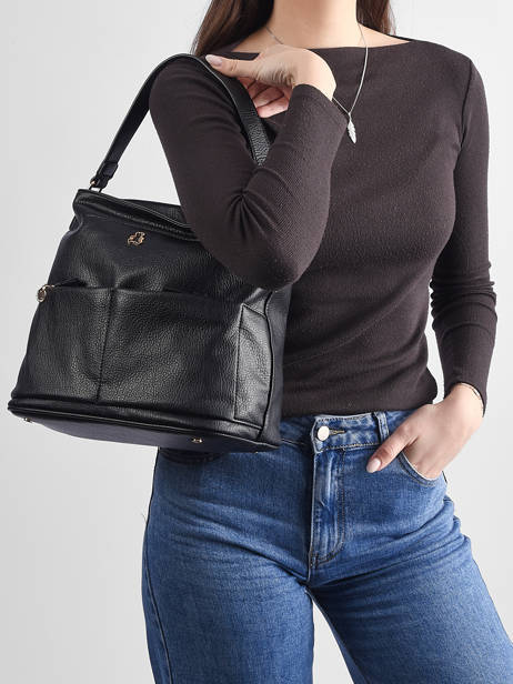 Sac Porté épaule Soft Lulu castagnette Noir soft AISSAM vue secondaire 1