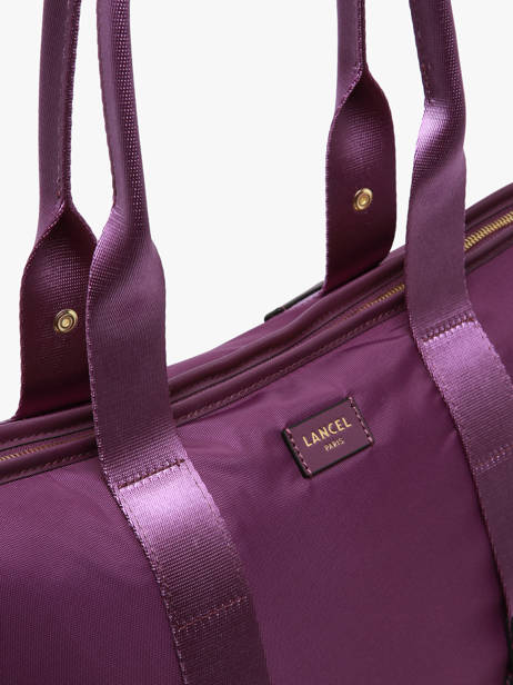 Sac Cabas Zippé M Mistral Rollable Nylon Et Cuir Lancel Violet mistral A13995 vue secondaire 3