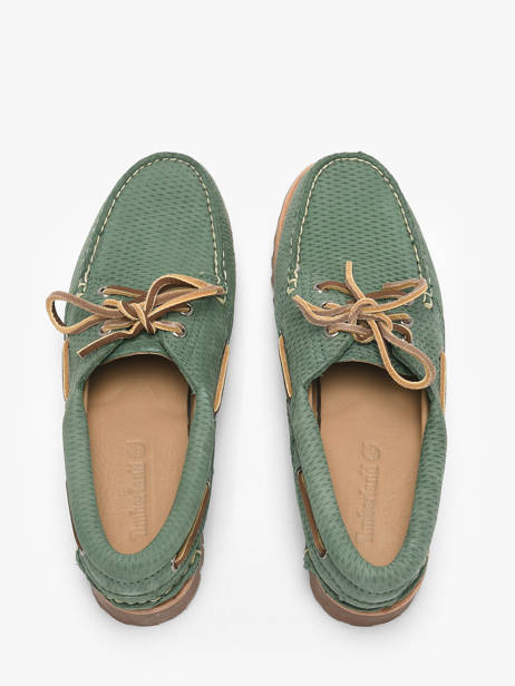 Chaussures Bateau En Cuir Timberland Vert women 2GNVES71 vue secondaire 3