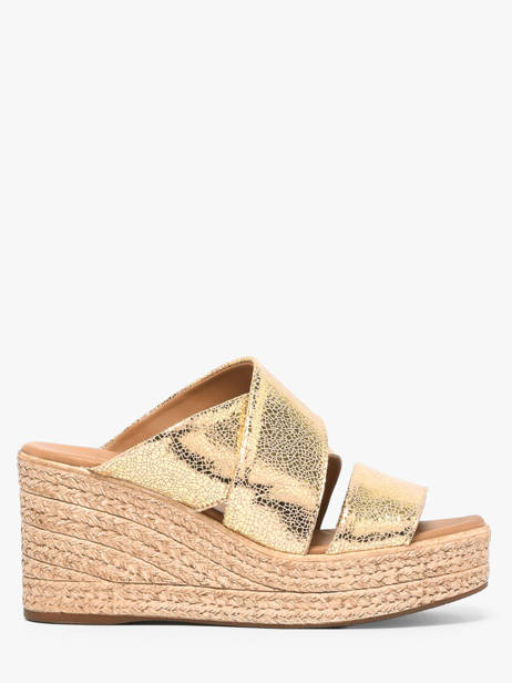 Mules Talon Compensé En Cuir Aliwell Or women A126190