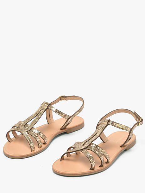 Nu-pieds En Cuir Les tropeziennes Or women HAMELIE vue secondaire 1