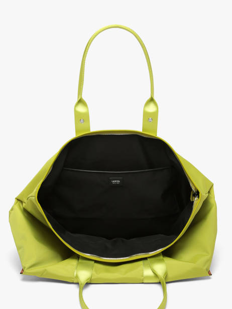 Sac Cabas Zippé L Mistral Rollable Nylon Et Cuir Lancel Vert mistral A13996 vue secondaire 4