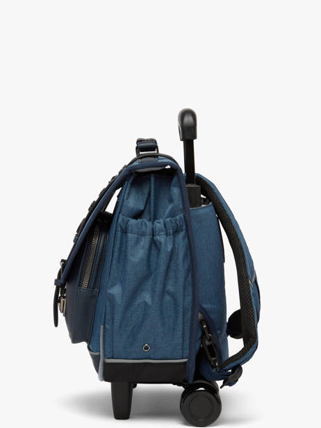 Cartable à Roulettes 2 Compartiments Cameleon Bleu vintage color CR38 vue secondaire 3
