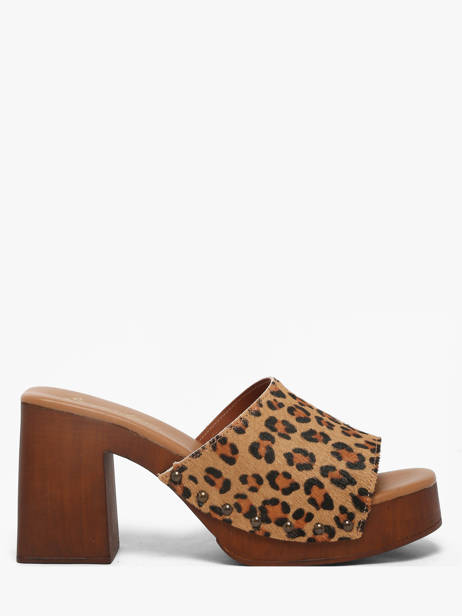 Mules à Talon En Cuir Semerdjian Beige women LAILA