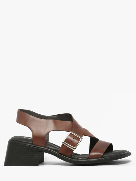 Sandales à Talon En Cuir Pavement Marron women 25273