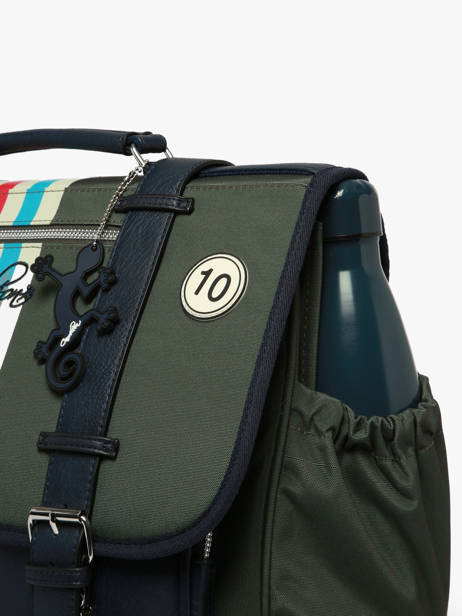 Cartable 3 Compartiments Cameleon Vert vintage urban CA41 vue secondaire 6