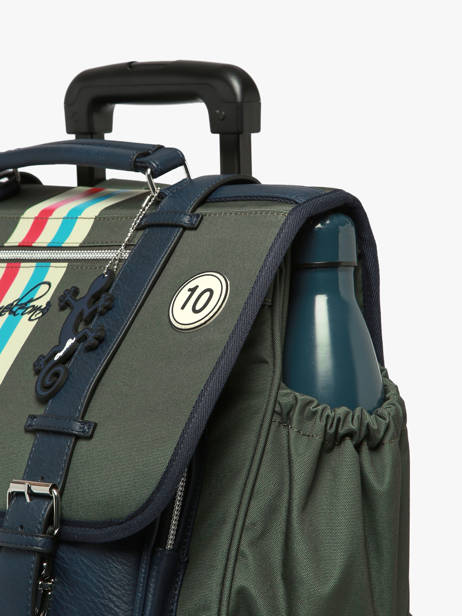 Cartable à Roulettes 3 Compartiments Cameleon Bleu vintage urban CR41 vue secondaire 7
