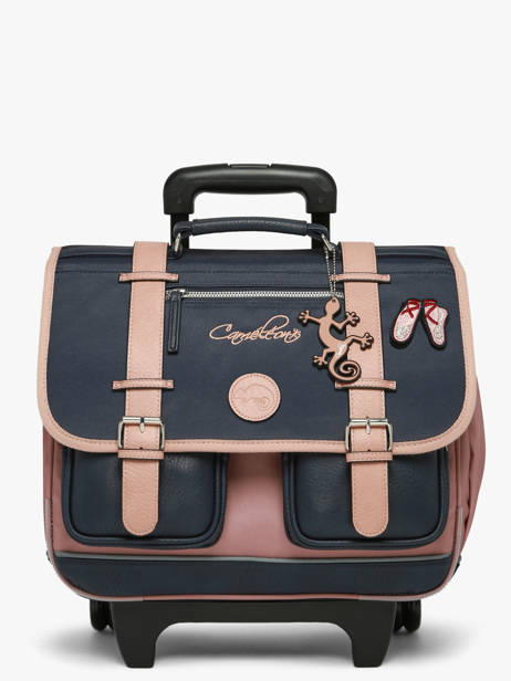 Cartable à Roulettes Enfant 2 Compartiments Cameleon Bleu vintage fantasy CR38