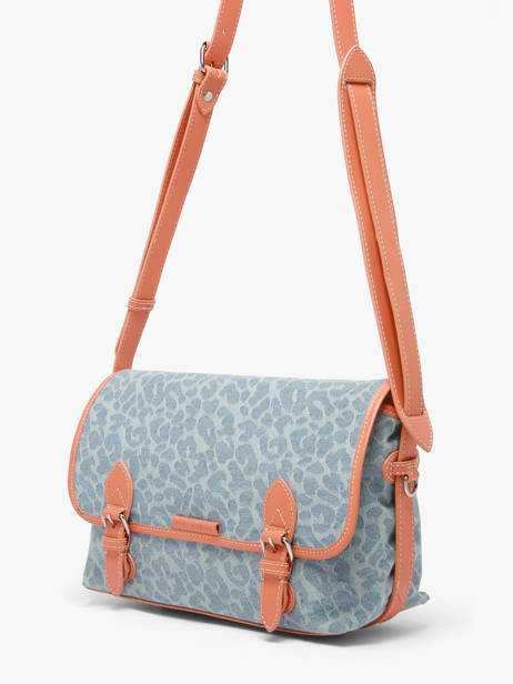 Sac Bandoulière Louou Denim Léopard Paul marius Bleu denim leo LOULODEL vue secondaire 2
