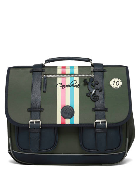 Cartable 3 Compartiments Cameleon Vert vintage urban CA41 vue secondaire 7