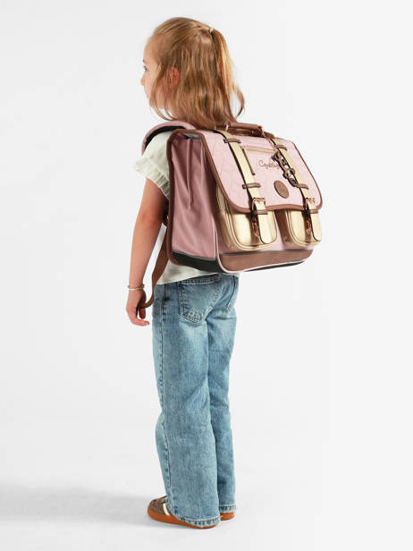 Cartable Enfant 2 Compartiments Cameleon Rose vintage fantasy CA38 vue secondaire 1